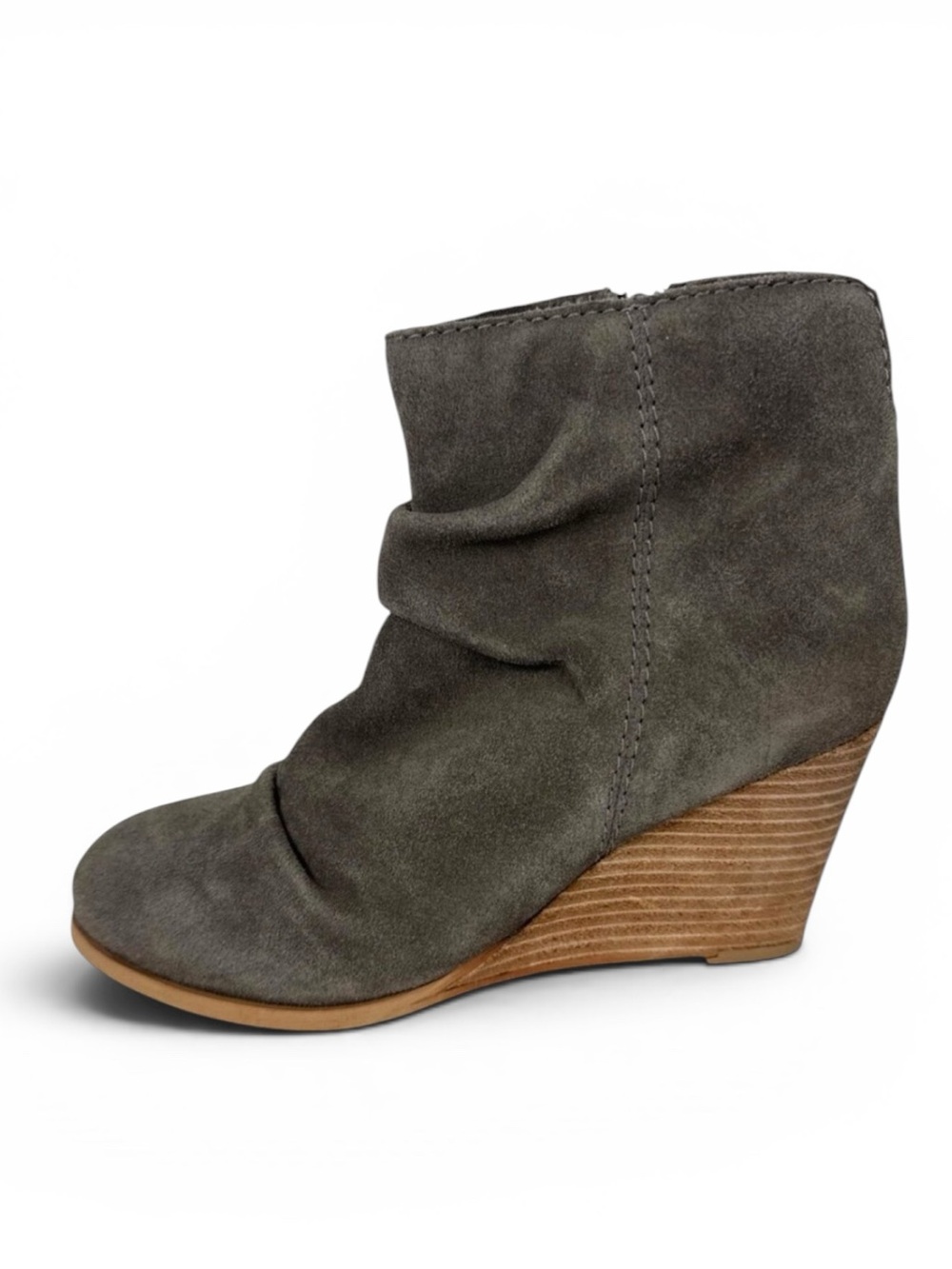 Diba Bailey Women's 8.5M Gray Suede Bootie Wedge Heel NWOB‎ 9330